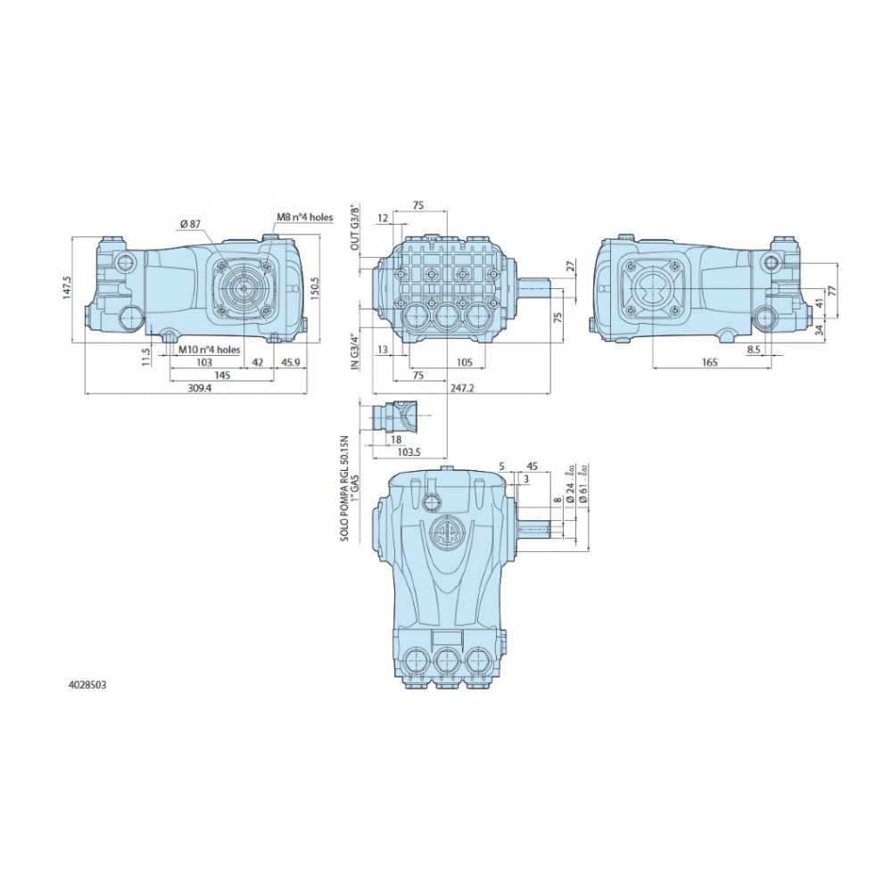 Насос высокого давления Annovi Reverberi RG 30.25 N