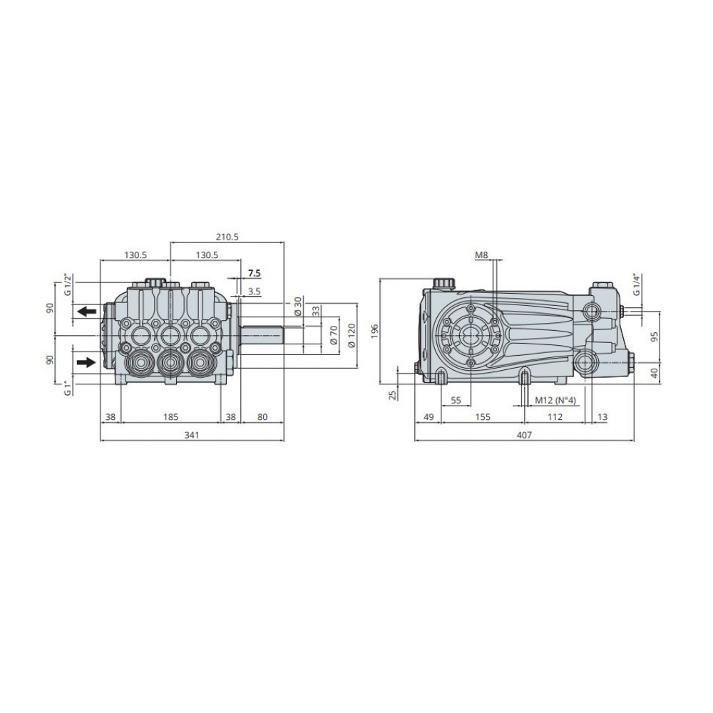Насос высокого давления Annovi Reverberi RTX 85.150 N, 85 л/мин, 150 бар