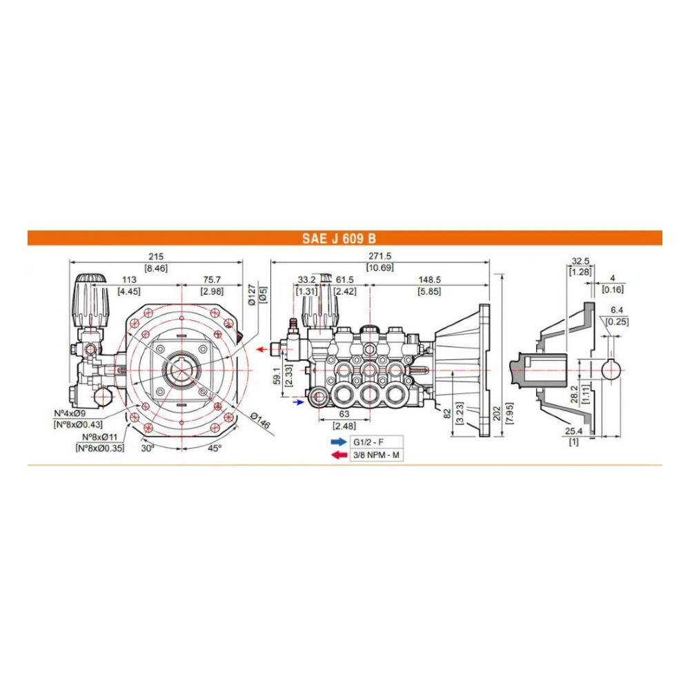 Насос Comet EWD-K 4040 G (276 бар, 15 л/мин, 3400 об/мин)