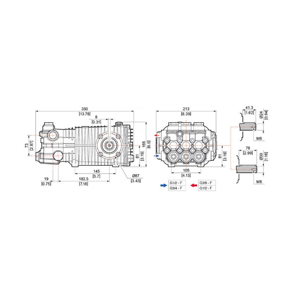 Насос Comet TW 10025S, 38 л/мин, 172 бар, до 85 °C