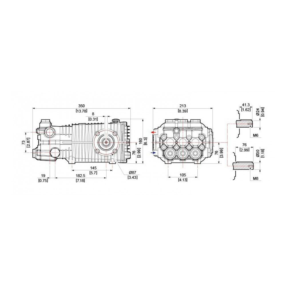 Насос Comet TW 11025S, 42,5 л/мин, 172 бар, до 85 °C