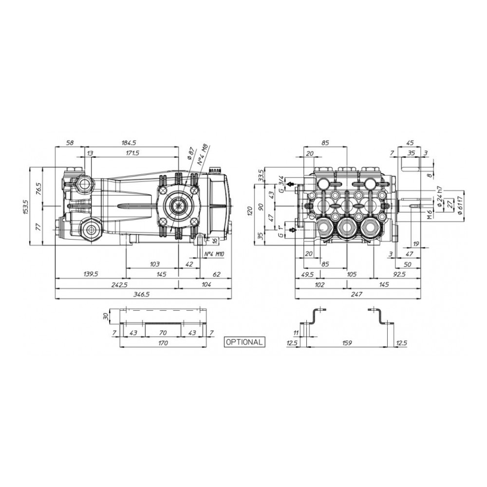 Насос высокого давления Udor CC 70/15 S, 70 л/мин, 150 бар