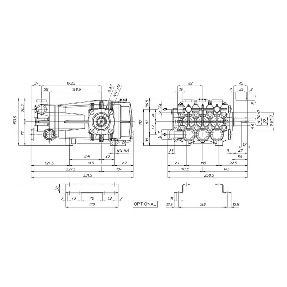 Насос высокого давления Udor CKC 42/20 S, 42 л/мин, 200 бар
