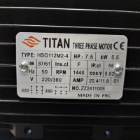 Электродвигатель TITAN 230/400 В, 50 Гц, 5,5 кВт, фланец 87 мм