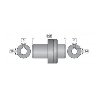 Гибкая муфта для Interpump E3, Hawk NMT (вал 28–24 мм, длина 105 мм)
