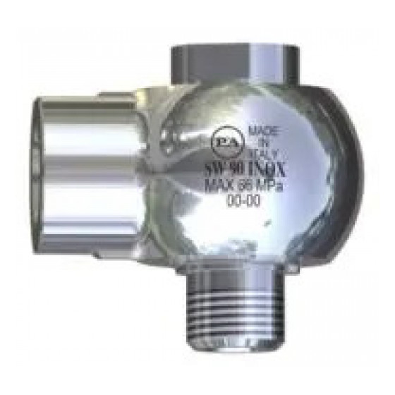 Поворотное устройство угловое 90° PA 26.1330.00, нерж. сталь, 1/2" наруж. – 1/2" внутр., 600 бар