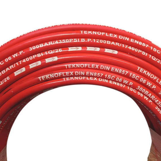 Рукав высокого давления TEKNOJET FLEXY 1SC 1/4" DN06, 300 бар, красный