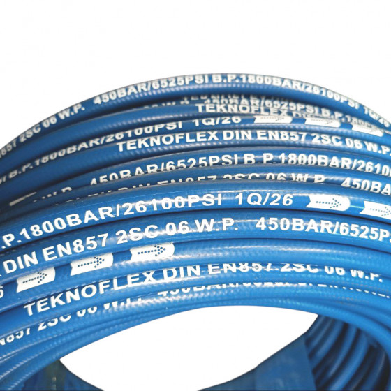 Рукав высокого давления TEKNOJET FLEXY 2SC 1/4" DN06, 450 бар, синий